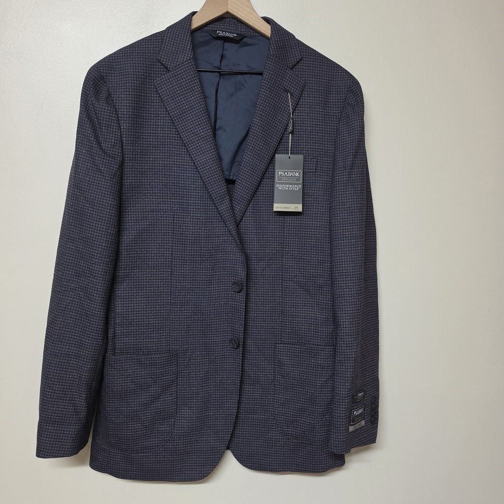 Jos A Bank‎ Traveler TravelTech 42L Unstructured Sport Coat Blazer NWT Wool Slim